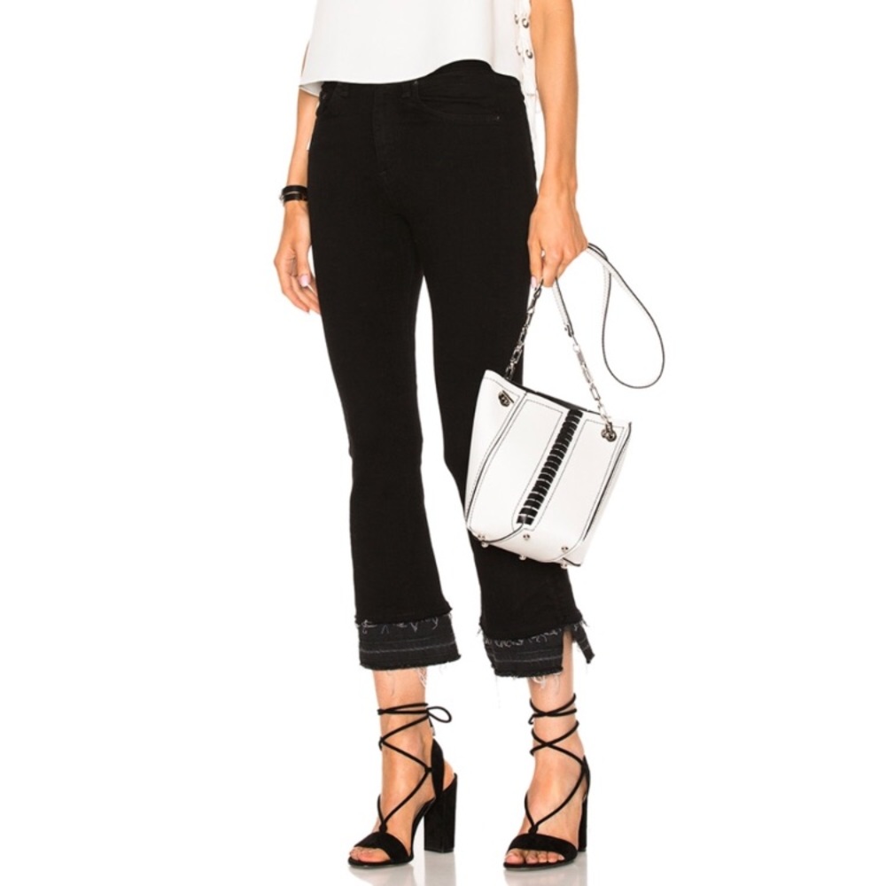 Rag & Bone Black Double Hem Crop Flare Jeans - Picture 7 of 8